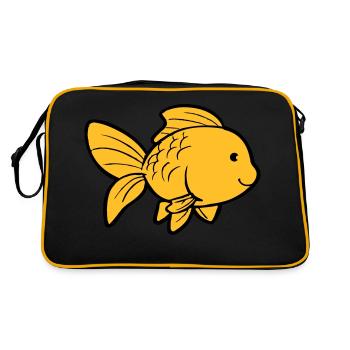 Poisson Poisson Rouge - Sac Retro - noir/or - Dos