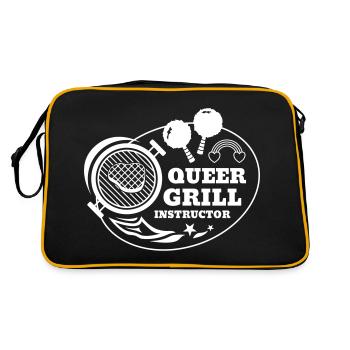 Queer Grill Instructor BBQ Gift Idea - Retro Bag - black/gold - Back