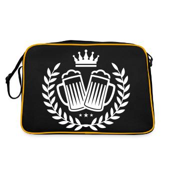 beer icon wreath crown - Retro Bag - black/gold - Back