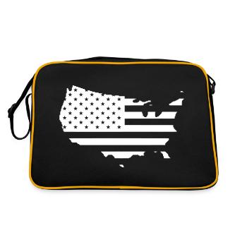ÉTATS-UNIS Drapeau Contour symbole - Sac Retro - noir/or - Dos