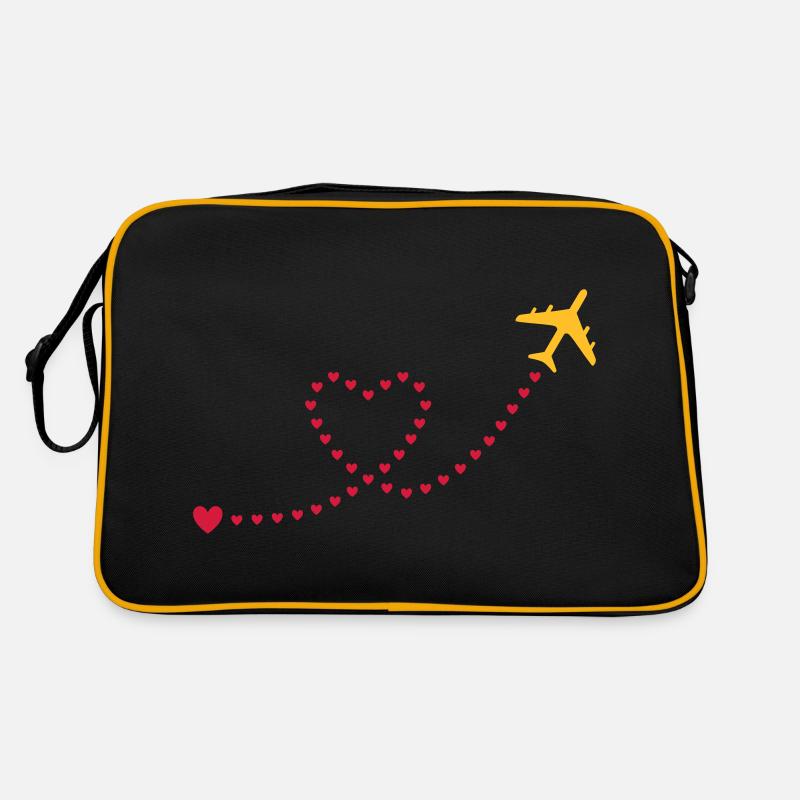 ★ Couleurs de conception modifiables ★ Avion, coeurs Sac Retro