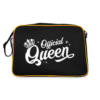 Königin Krone Queen - Retro Tasche - Schwarz/Gold - Hinten
