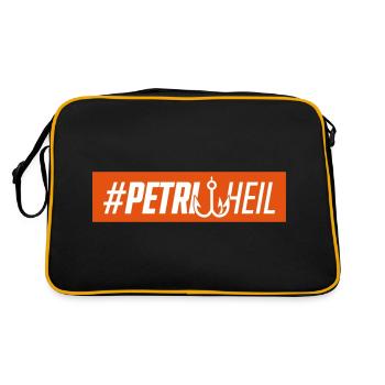 angelhaken petri heil - Retro Tasche - Schwarz/Gold - Hinten
