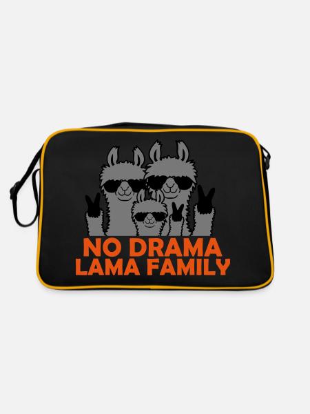 Pas de drame Famille de lamas - Sac Retro - noir/or - Dos