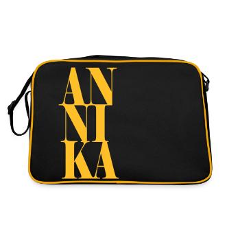 Annika Nom Prénom Police moderne Word Art - Sac Retro - noir/or - Dos