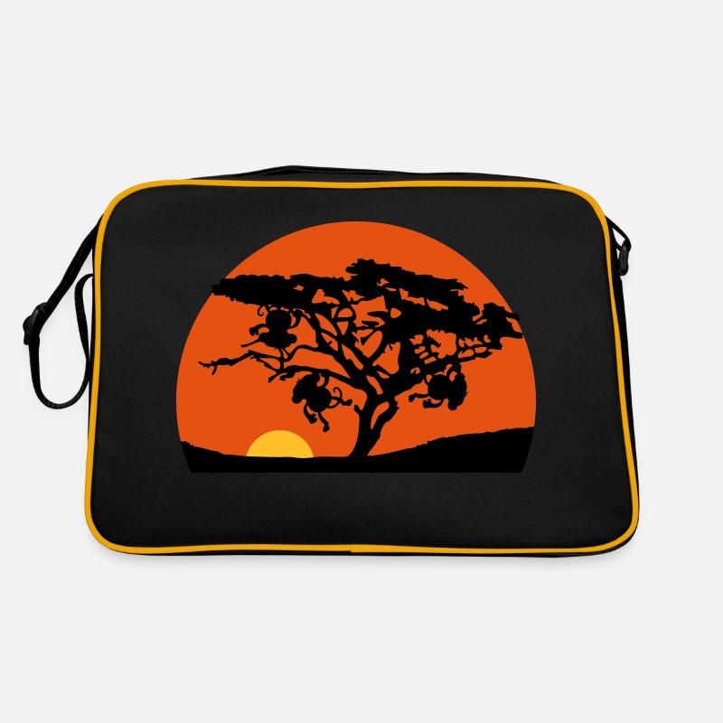 Singe du coucher du soleil de l'Afrique arbre Sac Retro