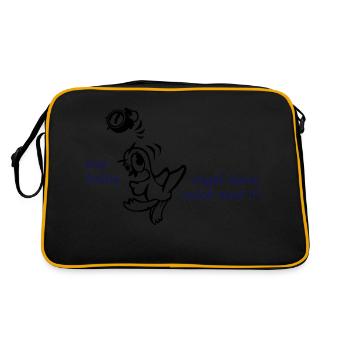 Früher Vogel - Retro Tasche - Schwarz/Gold - Hinten
