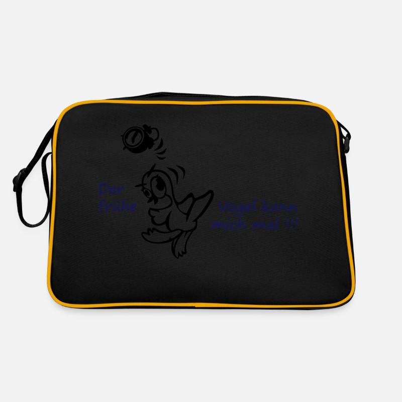 Früher Vogel - Retro Tasche - Schwarz/Gold