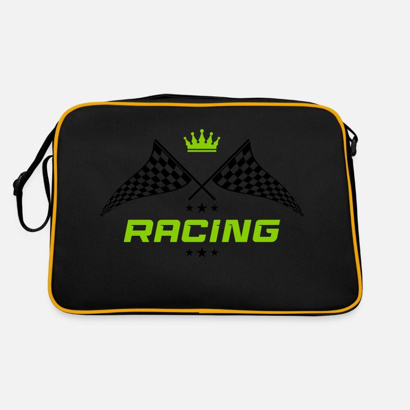 racing symbol - Retro Tasche - Schwarz/Gold