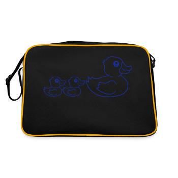 3 Ducks Family Mom Mom Two Kids Baby Dad - Retro Bag - black/gold - Back