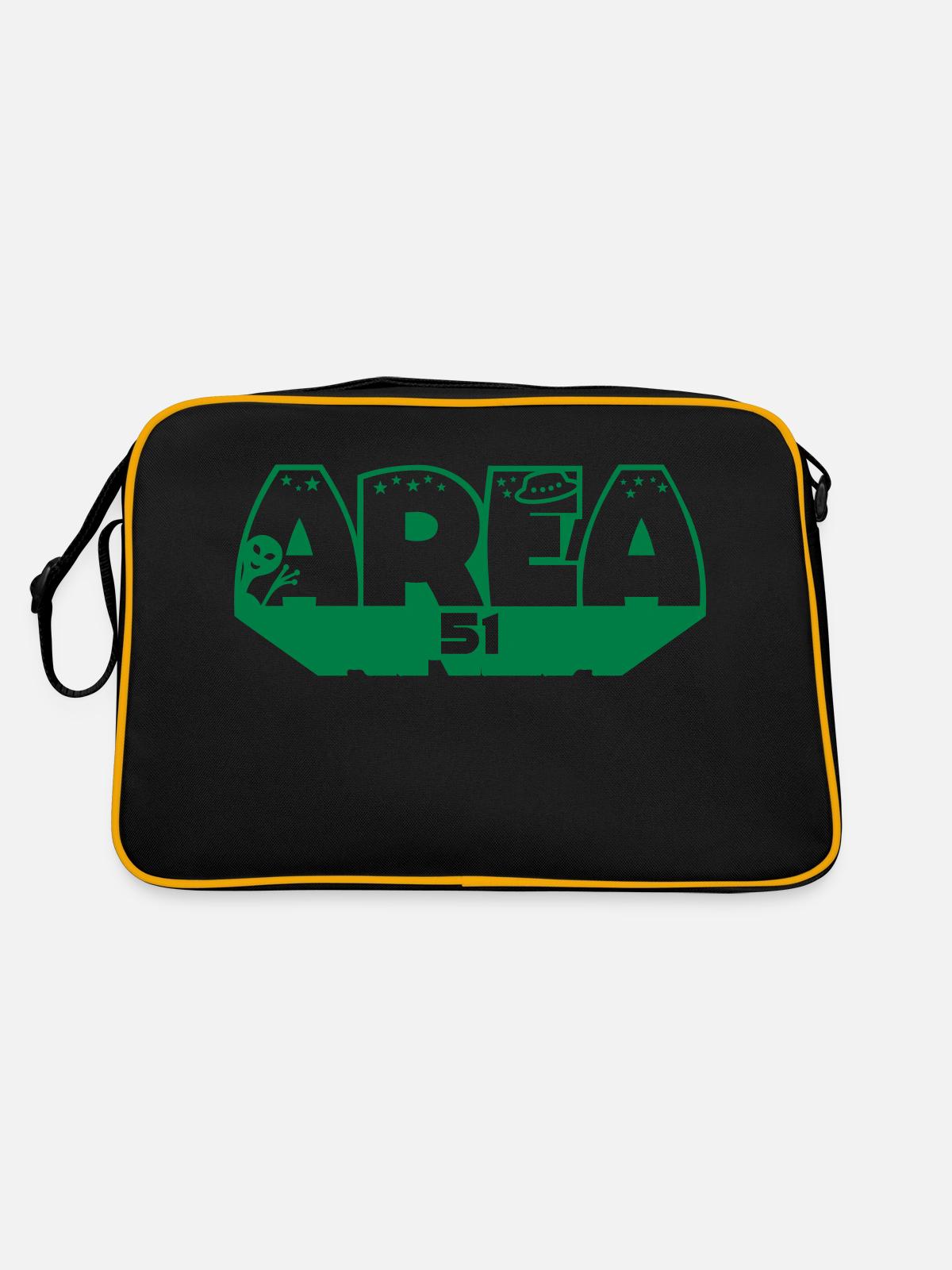 Ufo Area 51 - Retro Bag - black/gold - Back