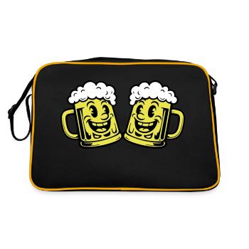 Beer Funny Beer Mug Comic - Retro Bag - black/gold - Back