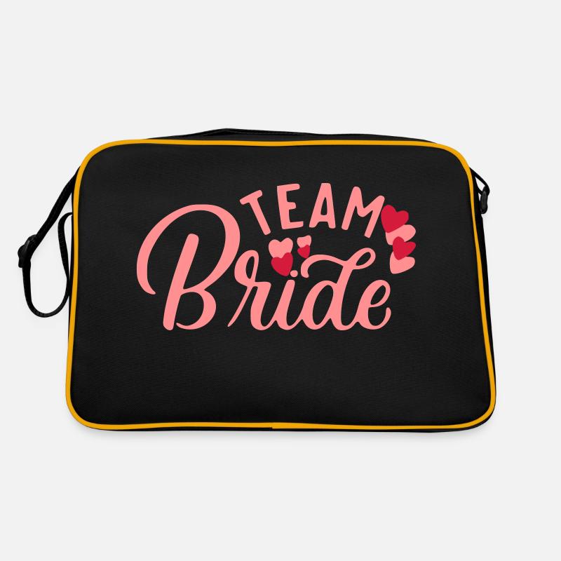 Team Bride - Retro Tasche - Schwarz/Gold
