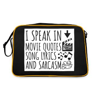 speak lyrics and sarcasm - Retro Bag - black/gold - Back