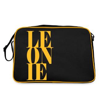Léonie Nom Prénom Police moderne Word Art - Sac Retro - noir/or - Dos