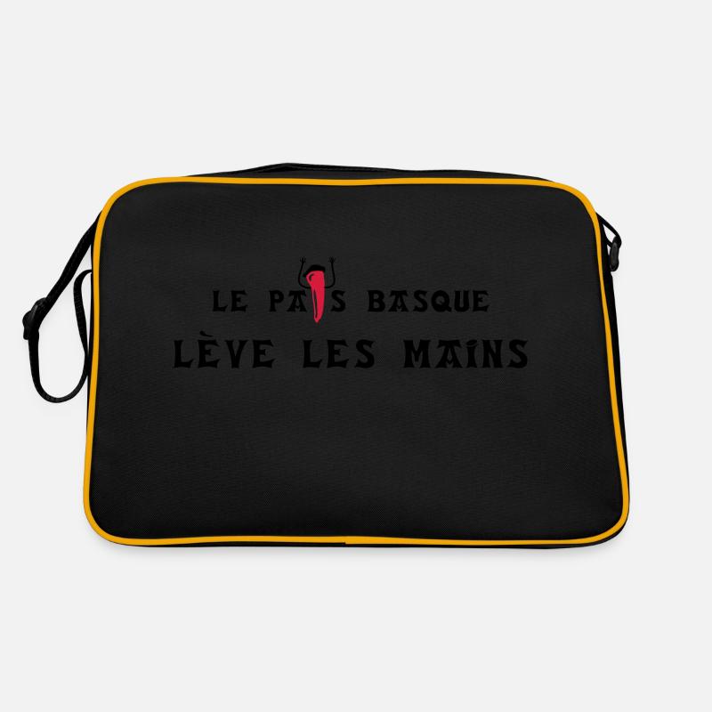 Le pays basque lève les mains - horizontal - Sac Retro - noir/or