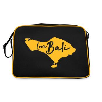 L'amour de Bali - Bali silhouette carte Indonésie Asie - Sac Retro - noir/or - Dos
