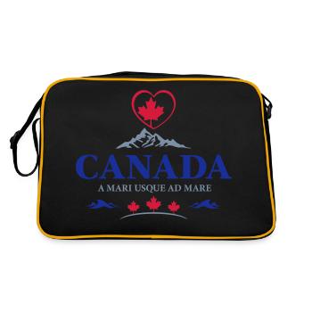 Kanada Vancouver Montreal Toronto Maple Leaf Berge - Retro Tasche - Schwarz/Gold - Hinten