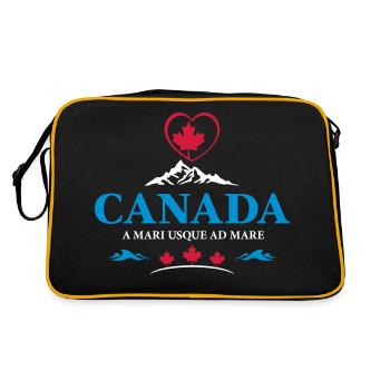 Kanada Vancouver Montreal Toronto Maple Leaf Berge - Retro Tasche - Schwarz/Gold - Hinten