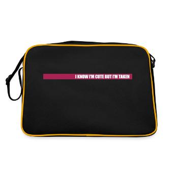 cute but taken quote - Retro Bag - black/gold - Back