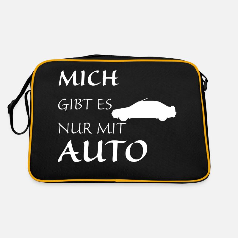 Nur mit Auto - Retro Tasche - Schwarz/Gold
