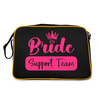 bride support team - Retro Tasche - Schwarz/Gold - Hinten