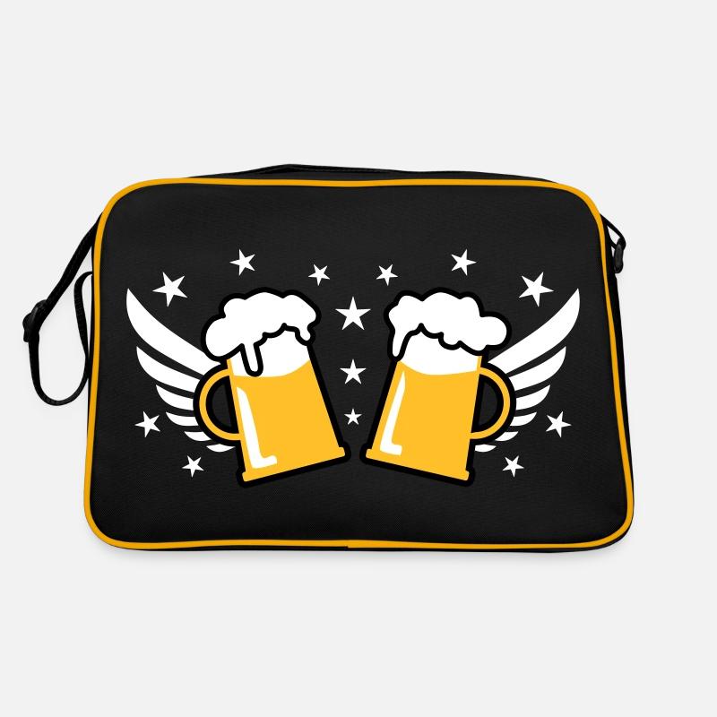 107 Zwei 2 Mass Bier Flügel Sterne Prost Retro Tasche