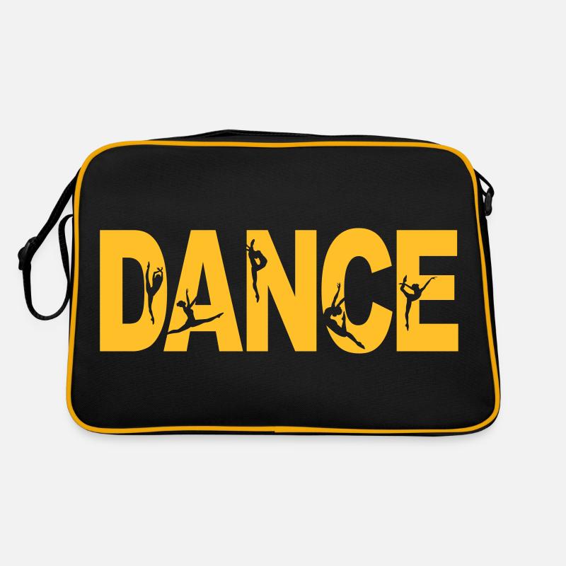 DANSEZ avec des danseurs dans le lettrage - Sac Retro - noir/or