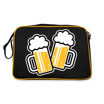 2 chopes de bière grillées, santé ! (chope de bière / 3C) - Sac Retro - noir/or - Dos