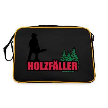holzfäller - Retro Tasche - Schwarz/Gold - Hinten