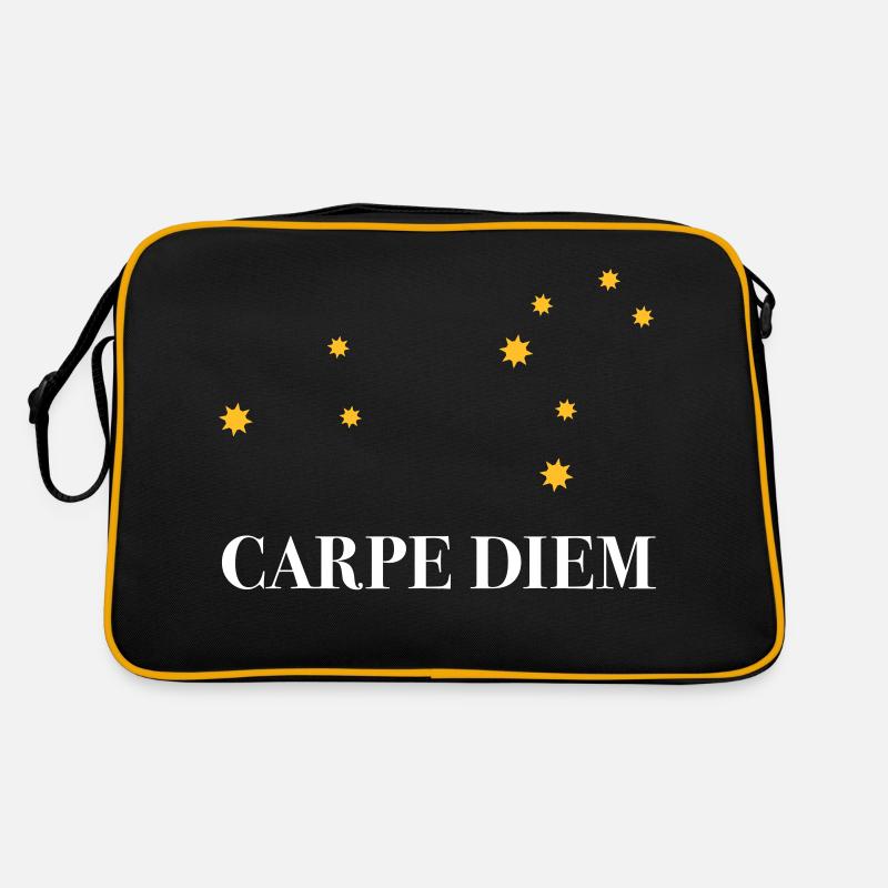 Carpe Diem nutze den Tag Sternbild Löwe Horoskop Retro Tasche