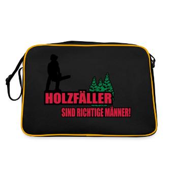 holzfäller - Retro Tasche - Schwarz/Gold - Hinten
