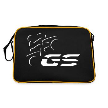 Logo GS driver no. 6 | White - Retro Bag - black/gold - Back