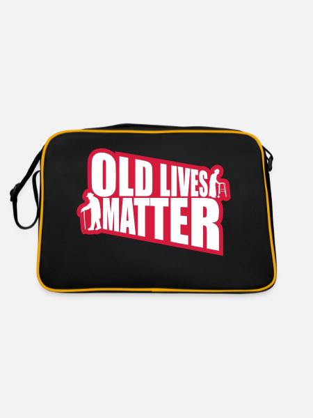 old lives matter quote - Retro Bag - black/gold - Back