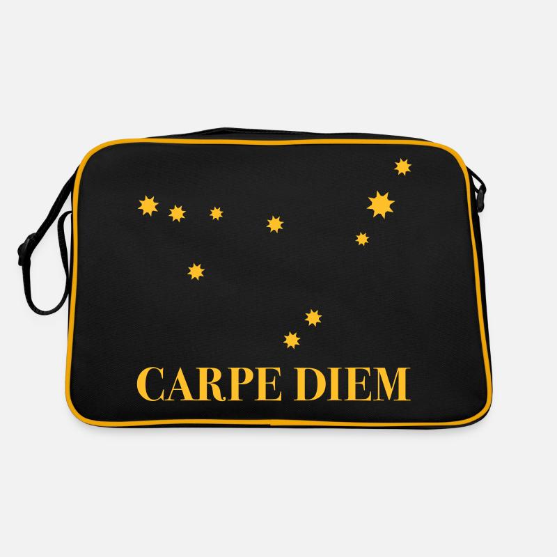 Carpe Diem nutze den Tag Sternbild Steinbock Deneb Retro Tasche