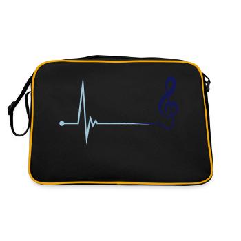 Clé de musique : fréquence d’impulsion, note, battement de cœur - Sac Retro - noir/or - Dos