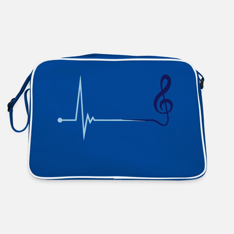Clé de musique : fréquence d’impulsion, note, battement de cœur Sac Retro