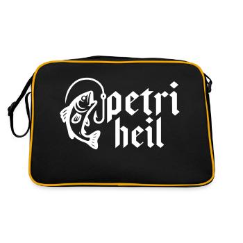 Petri Heil Angeln - Retro Tasche - Schwarz/Gold - Hinten