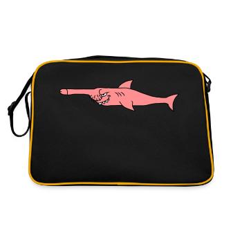 Funny Penis Shark Fish - Retro Bag - black/gold - Back