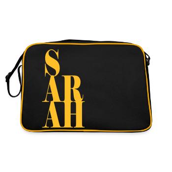 Sarah Nom Prénom Police moderne Word Art - Sac Retro - noir/or - Dos