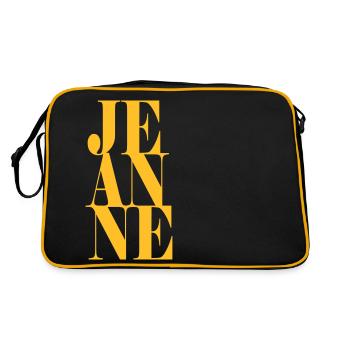 Jeanne Nom Prénom Police moderne Word Art - Sac Retro - noir/or - Dos