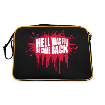 hell was full Zitat - Retro Tasche - Schwarz/Gold - Hinten