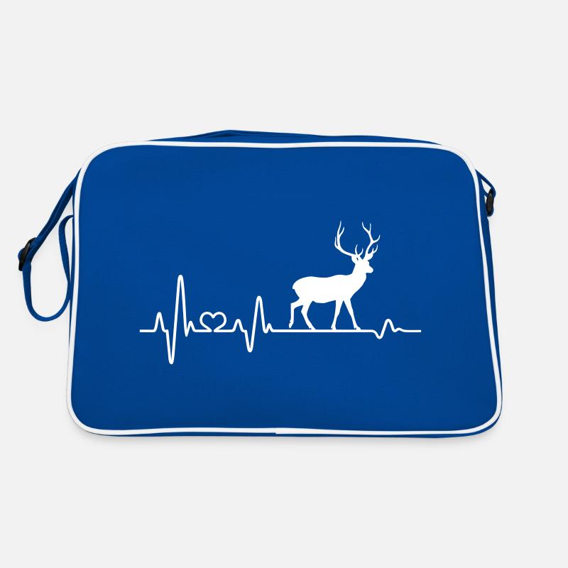 Herzschlag Hirsch EKG Rothirsch Retro Tasche