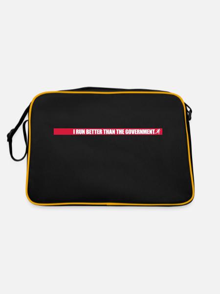 run better than government - Retro Tasche - Schwarz/Gold - Hinten