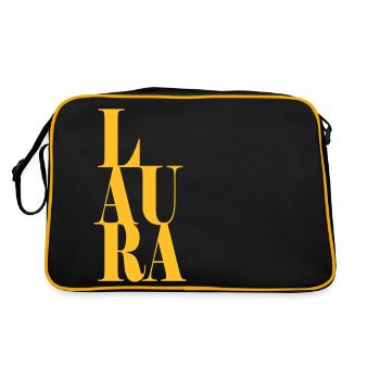 Laura Nom Prénom Police moderne Word Art - Sac Retro - noir/or - Dos