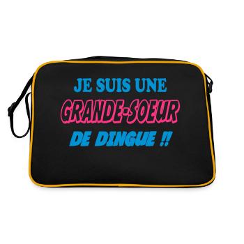 JE SUIS UNE GRANDE SOEUR de dingue !!!! - Sac Retro - noir/or - Dos