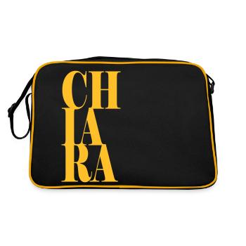 Chiara Nom Prénom Police moderne Word Art - Sac Retro - noir/or - Dos