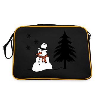 schneemann - Retro Tasche - Schwarz/Gold - Hinten