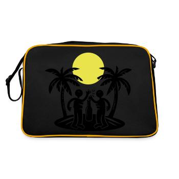 Boire à la fête sur la plage de l’île - Sac Retro - noir/or - Dos
