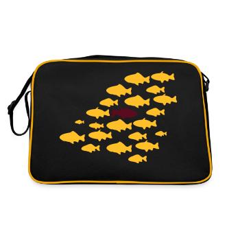 Gegen den Strom Schwimmen - Retro Tasche - Schwarz/Gold - Hinten